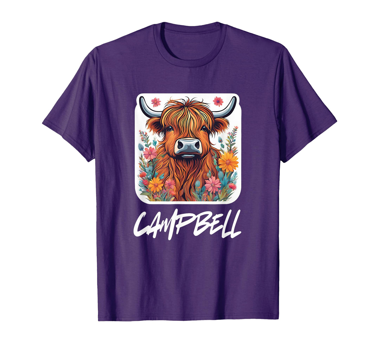 Campbell Clan Highland Cow Scottish Family Name Party T-Shirt