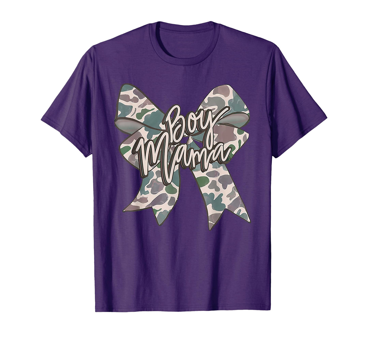 Boy Mama Camo Coquette Bow Camouflage Mothers Day T-Shirt