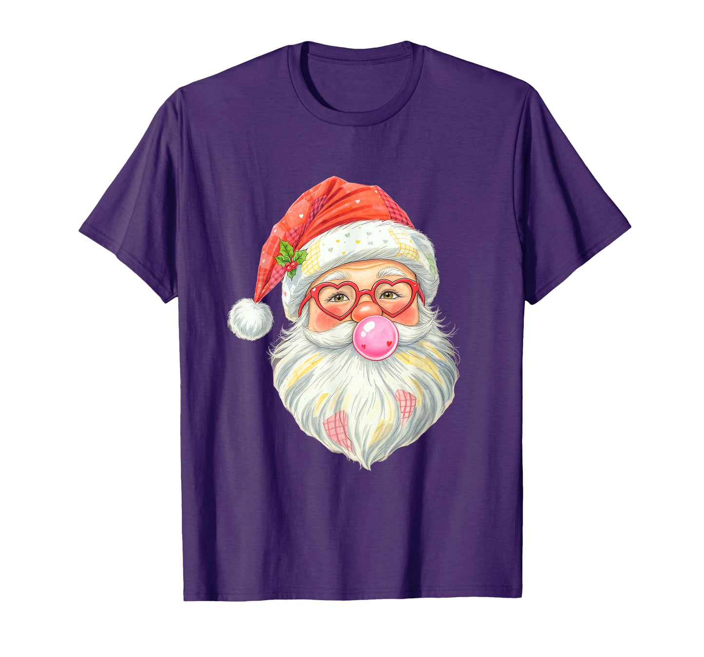 Patchwork Santa Claus Face Vintage Christmas Men Women Kids T-Shirt