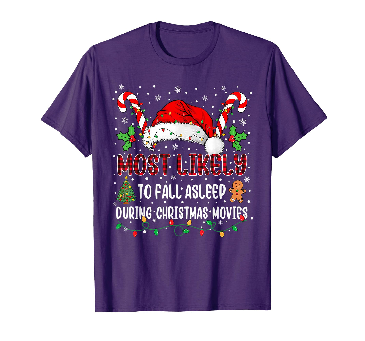 Most Likely to Fall Asleep During Christmas Movies Family T-Shirt
