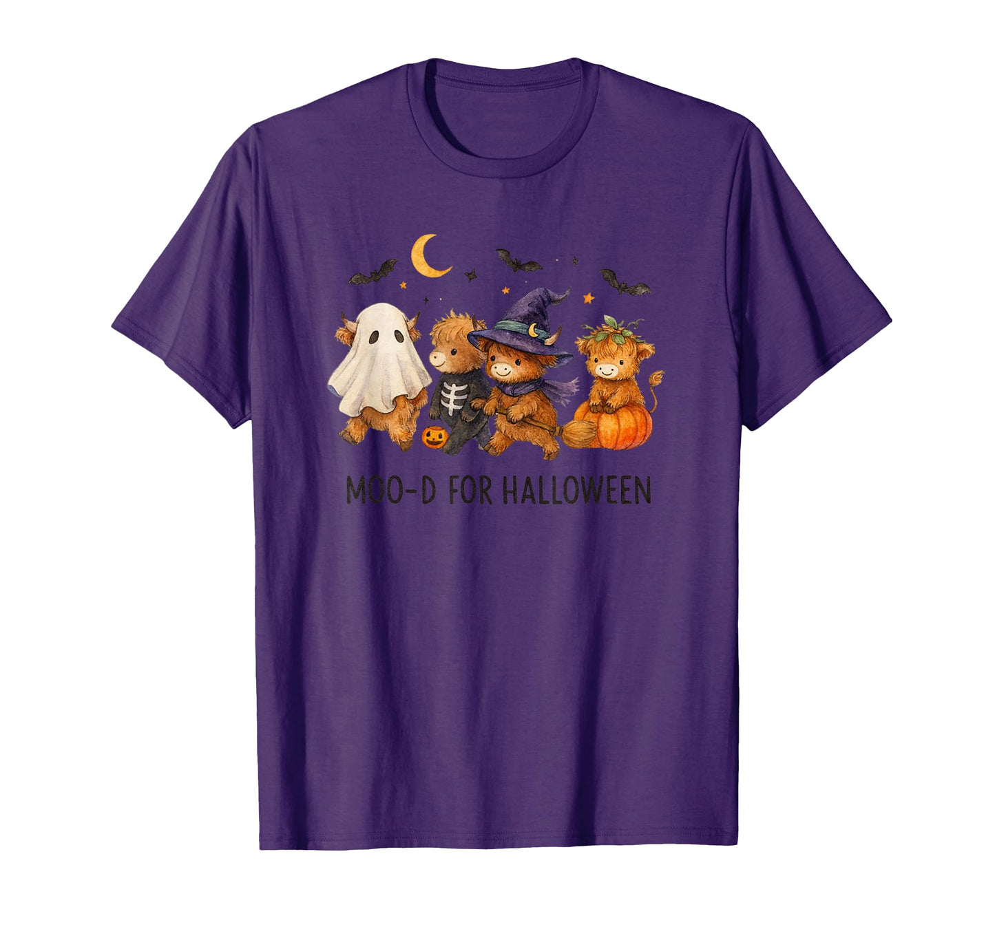 Moo-d for Halloween Highland Cow Cute Costume Squad T-Shirt