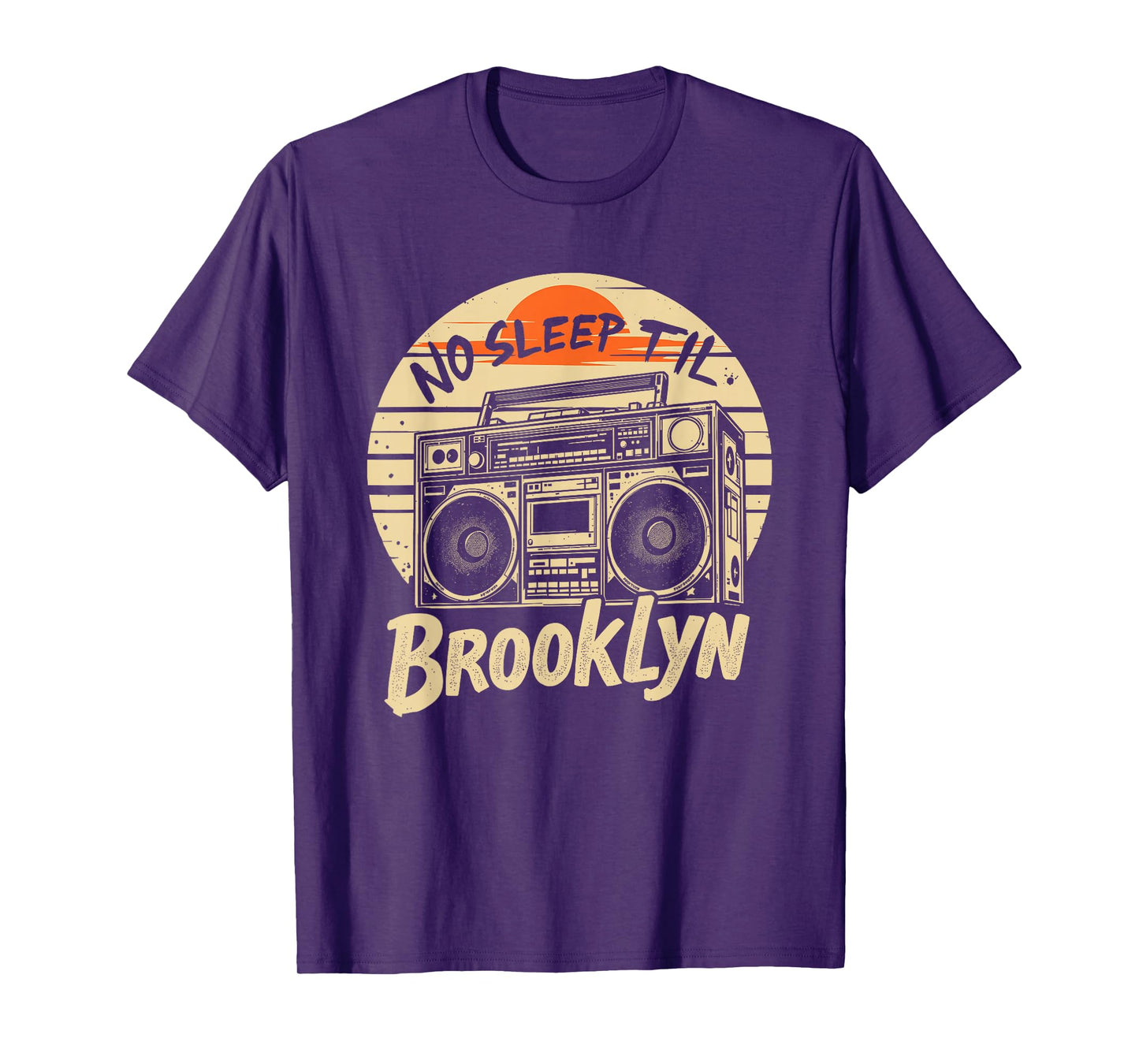 No Sleep Til Brooklyn Retro Boombox Vintage Music T-Shirt