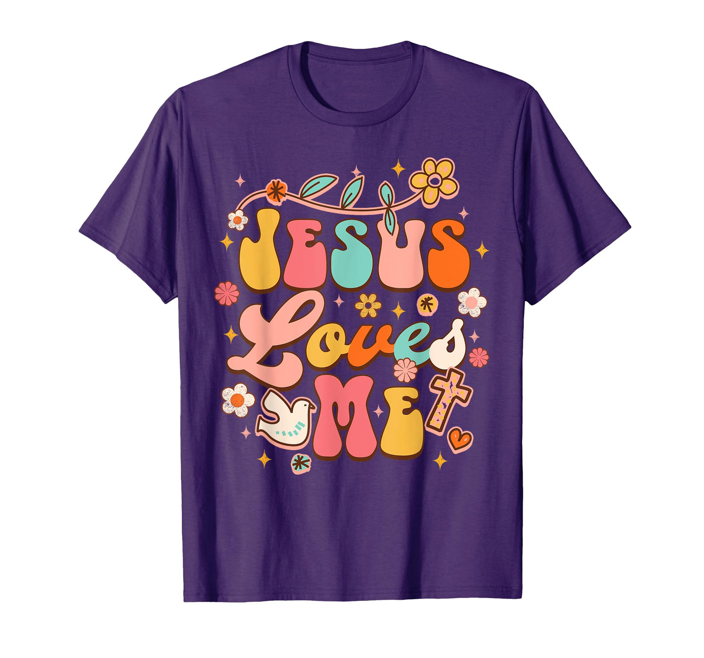 Jesus Loves Me Groovy Christian God Lover Religious Baby T-Shirt