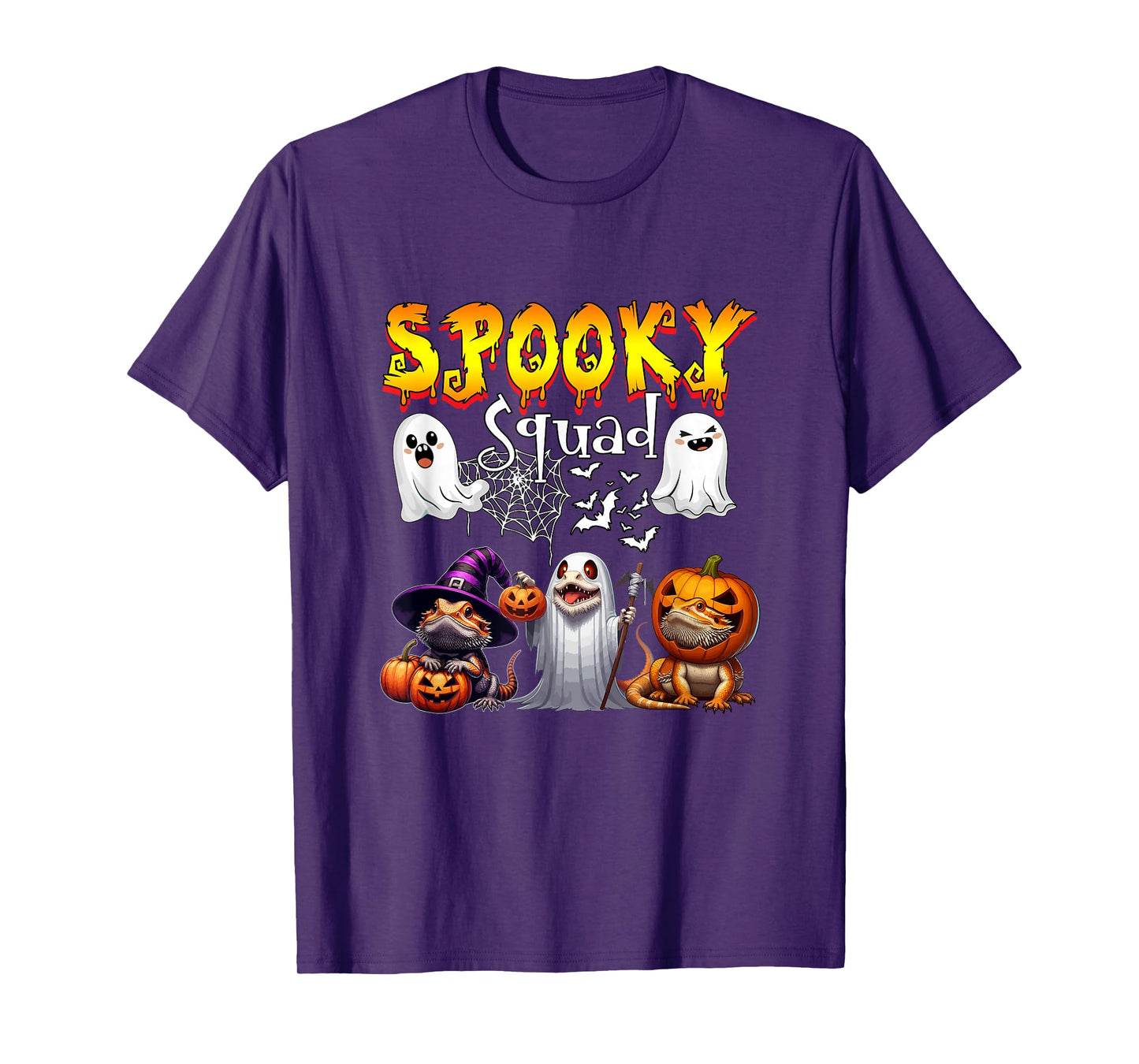 Spooky Halloween Squad Three Cute Bearded Dragons As Witch T-Shirt