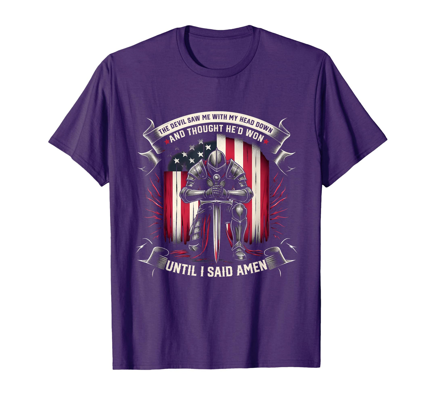 Devil Saw Me With My Head Thought He'd Won Until I Said Amen T-Shirt