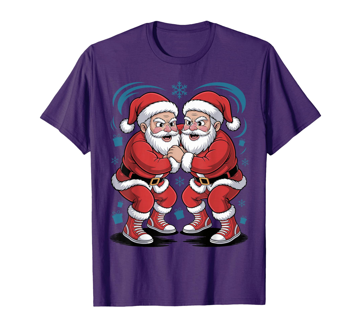 Funny Santa Wrestling Lover Wrestler Xmas Christmas Pajama T-Shirt
