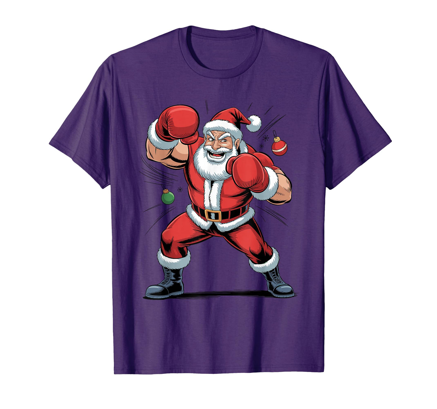 Santa Boxing Boxer Funny Sports Christmas Holiday Xmas T-Shirt