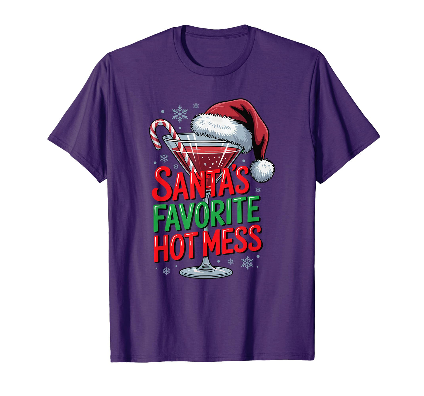 Santa’s Favorite Hot Mess Funny Christmas Sarcastic Humor T-Shirt