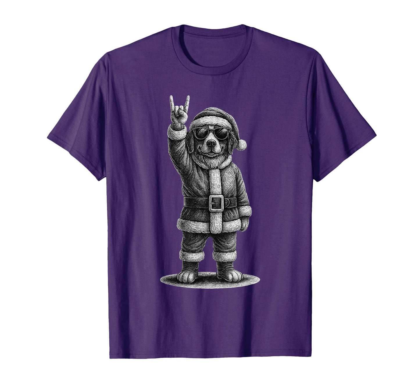 Bernese Mountain Dog Rock Music Christmas Dog Lover T-Shirt