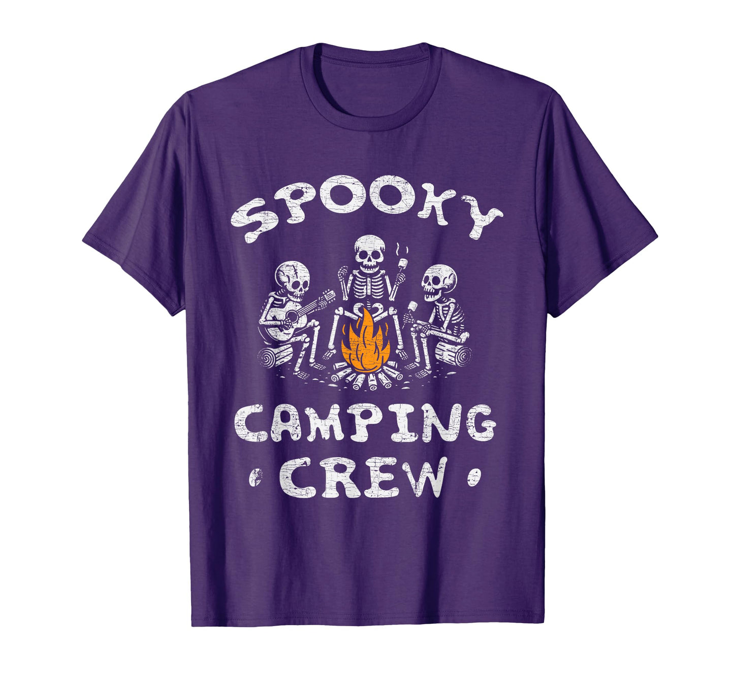 Spooky Camping Crew Halloween Camping Skeleton Campsite T-Shirt