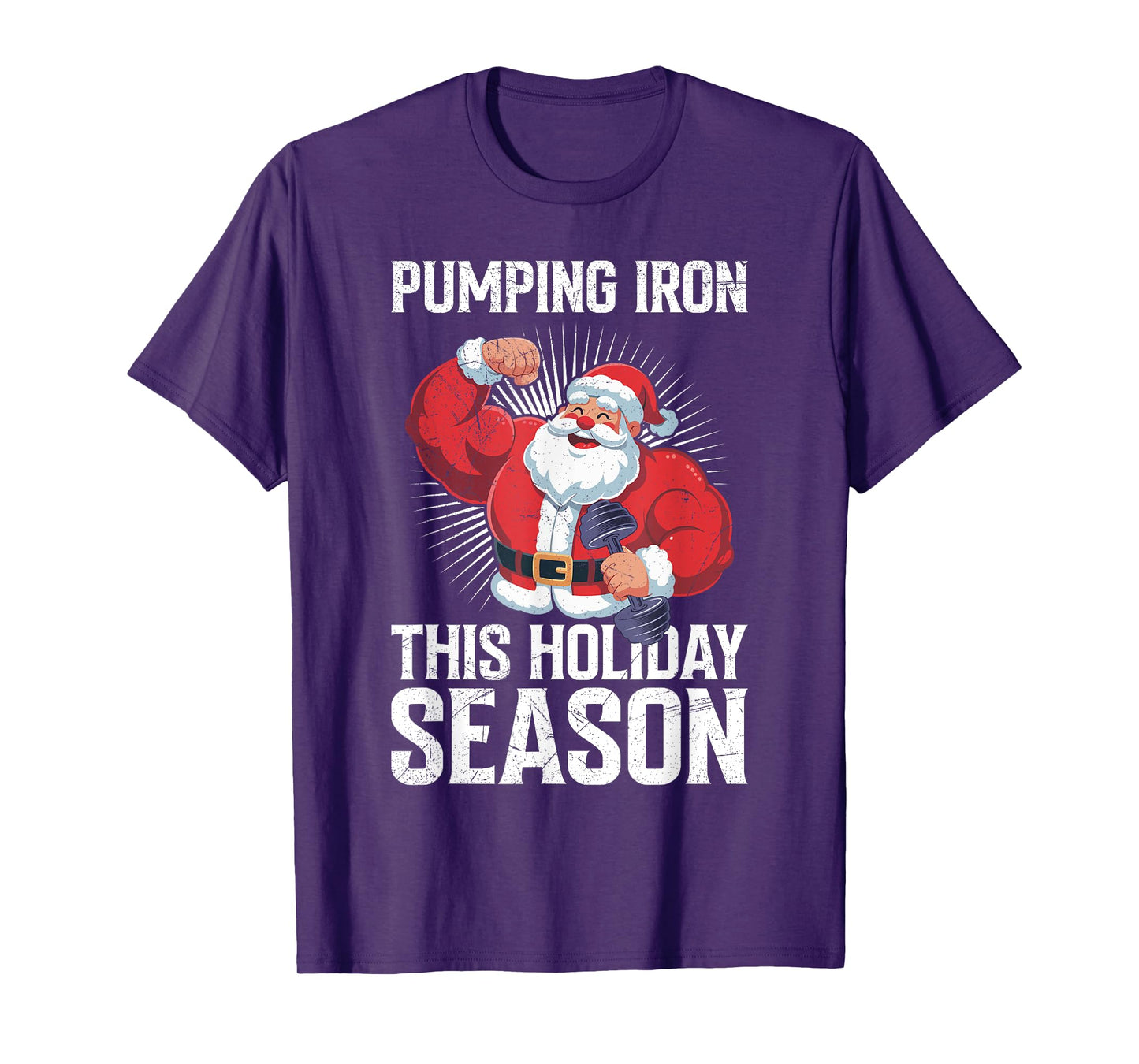 Santa Claus Pumping Iron This Season Funny Gym T-Shirt