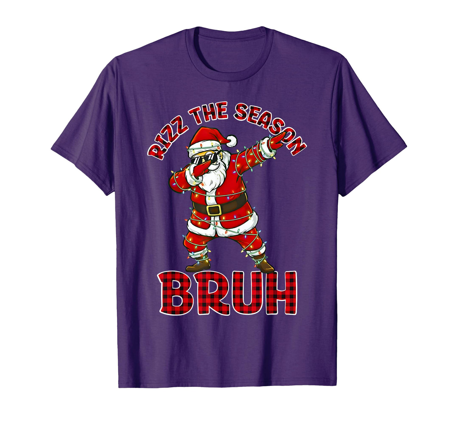 Rizz The Season Bruh Christmas Rizzmas Dabbing Santa Claus T-Shirt