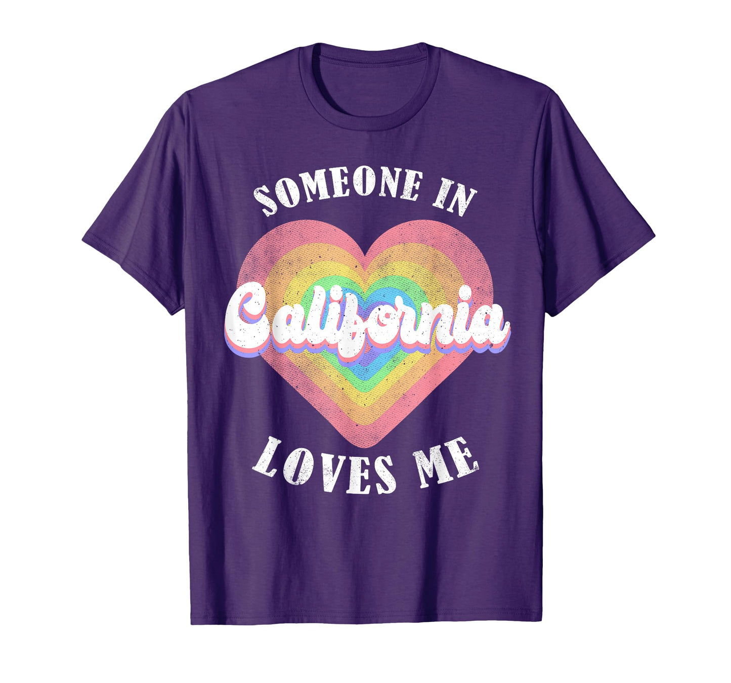 Someone In California Loves Me Heart Retro Groovy T-Shirt