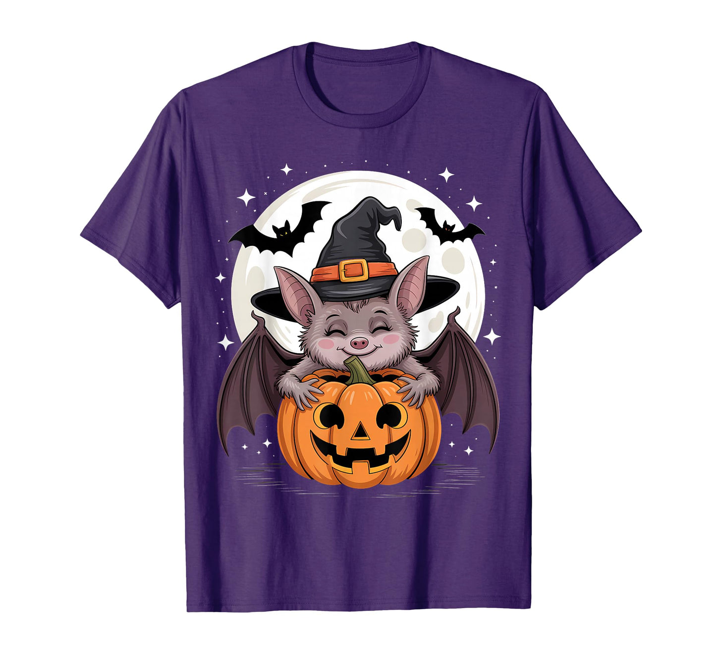 Halloween Bat Witch Hat Pumpkin Spooky T-Shirt