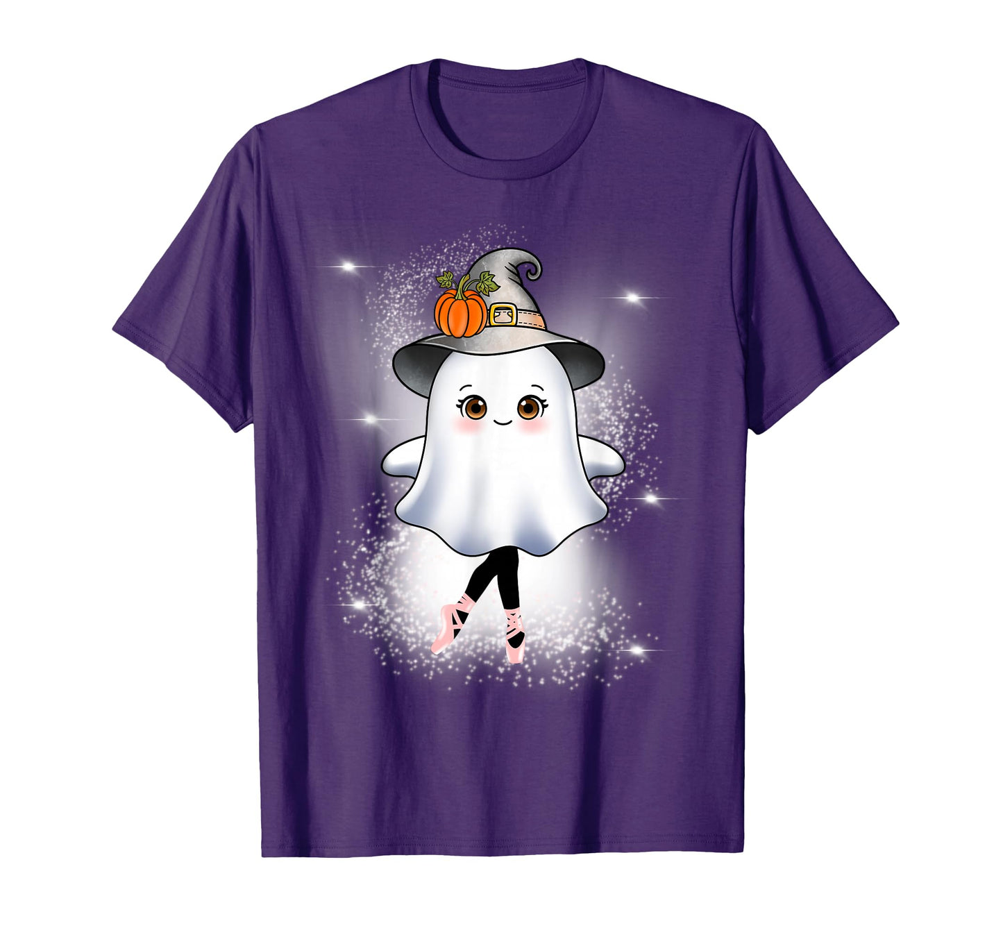Halloween Ballet Pumpkin Witch Hat Cute Ghost Ballerina T-Shirt