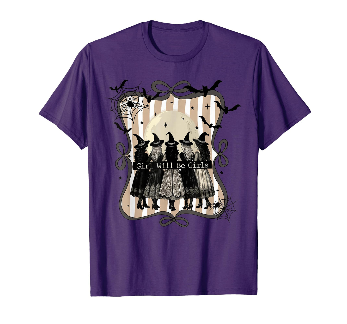 Girl Will Be Girl Witch Halloween Funny Witchy Coquette T-Shirt