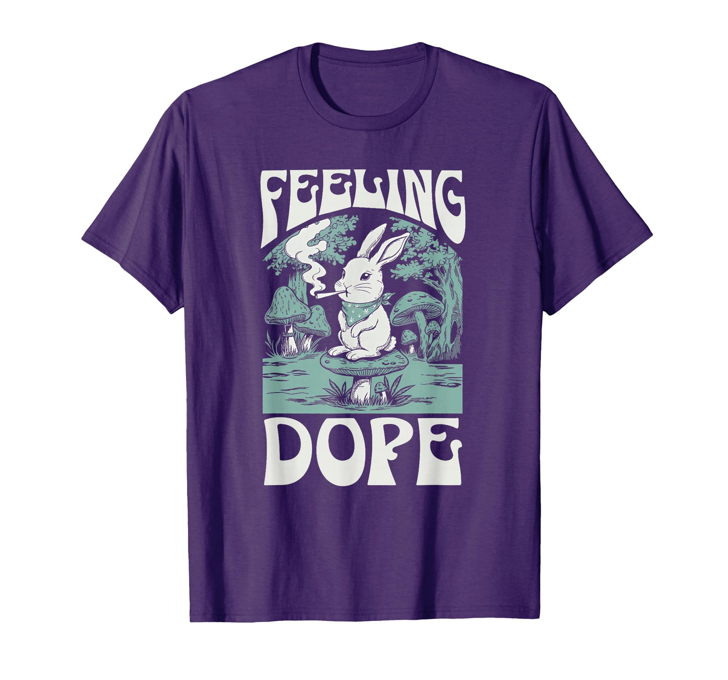 Feeling Dope Bunny 420 Day Vintage Funny Weed Magic Mushroom T-Shirt