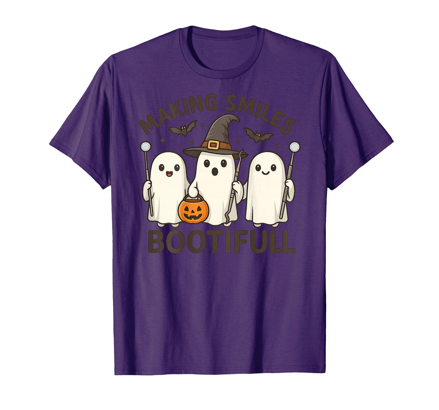 Making Smiles Bootiful Cute Ghost Halloween Design - On Back T-Shirt