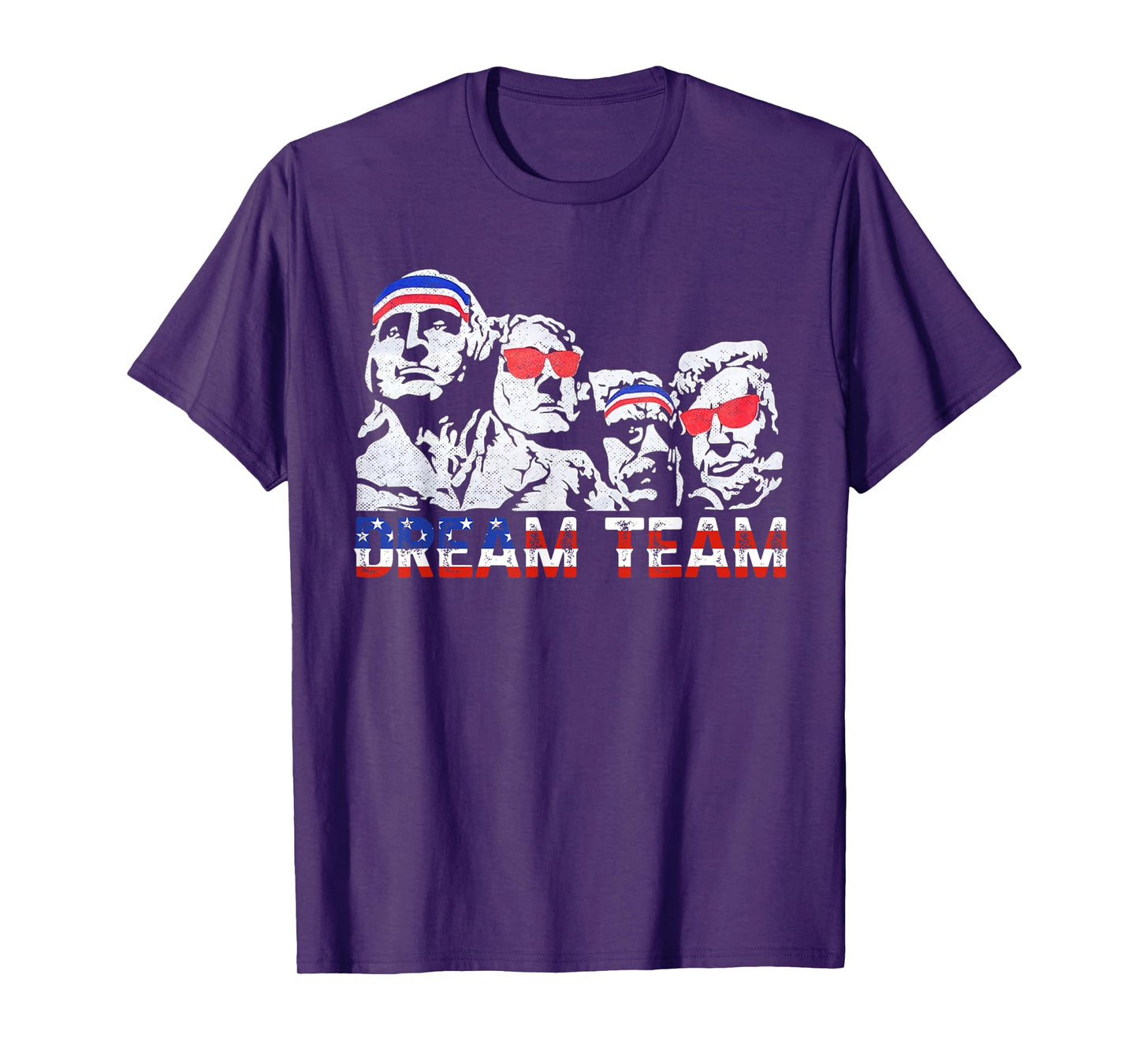 American USA Flag Dream Team Funny Patriotic Retro Vintage Women Men T-Shirt