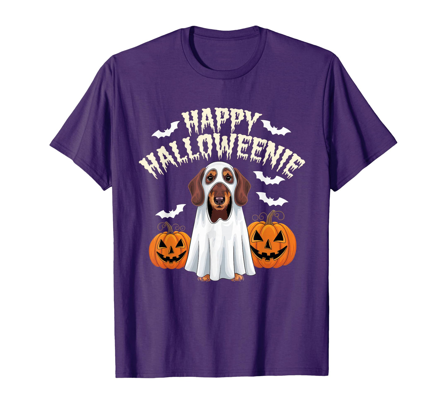 Happy Halloweenie Tshirt Women Men Wiener Monster Party T-Shirt