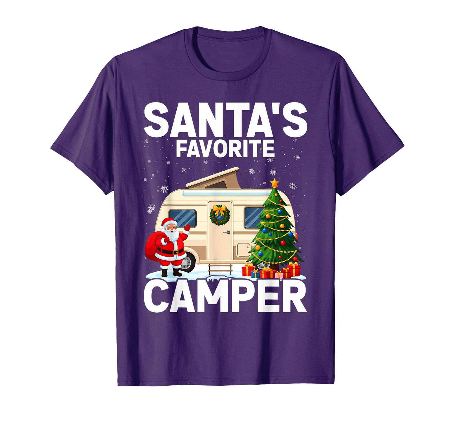 Camper Camping Christmas Santa's Favorite Funny Xmas T-Shirt