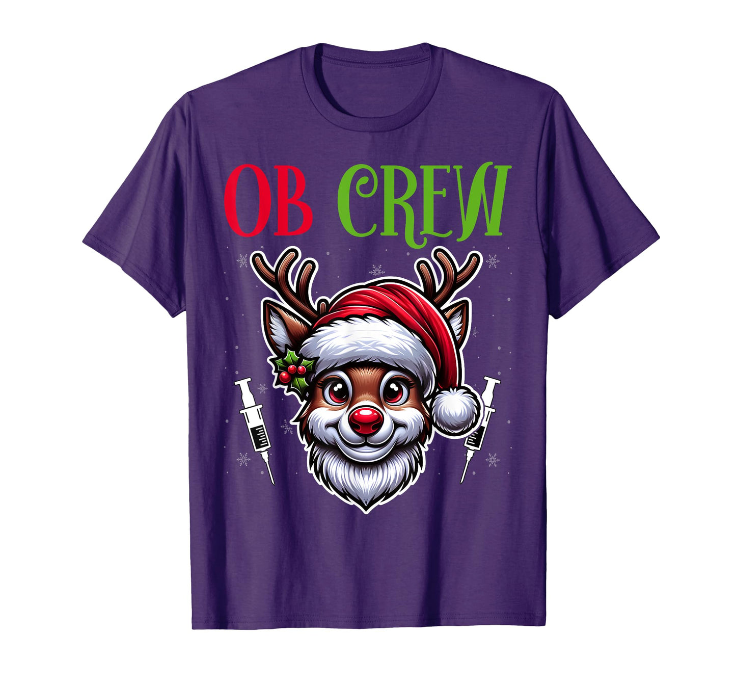 OB Crew Obstetrics Nurse Christmas Santa Hat OB Nurse Gifts T-Shirt
