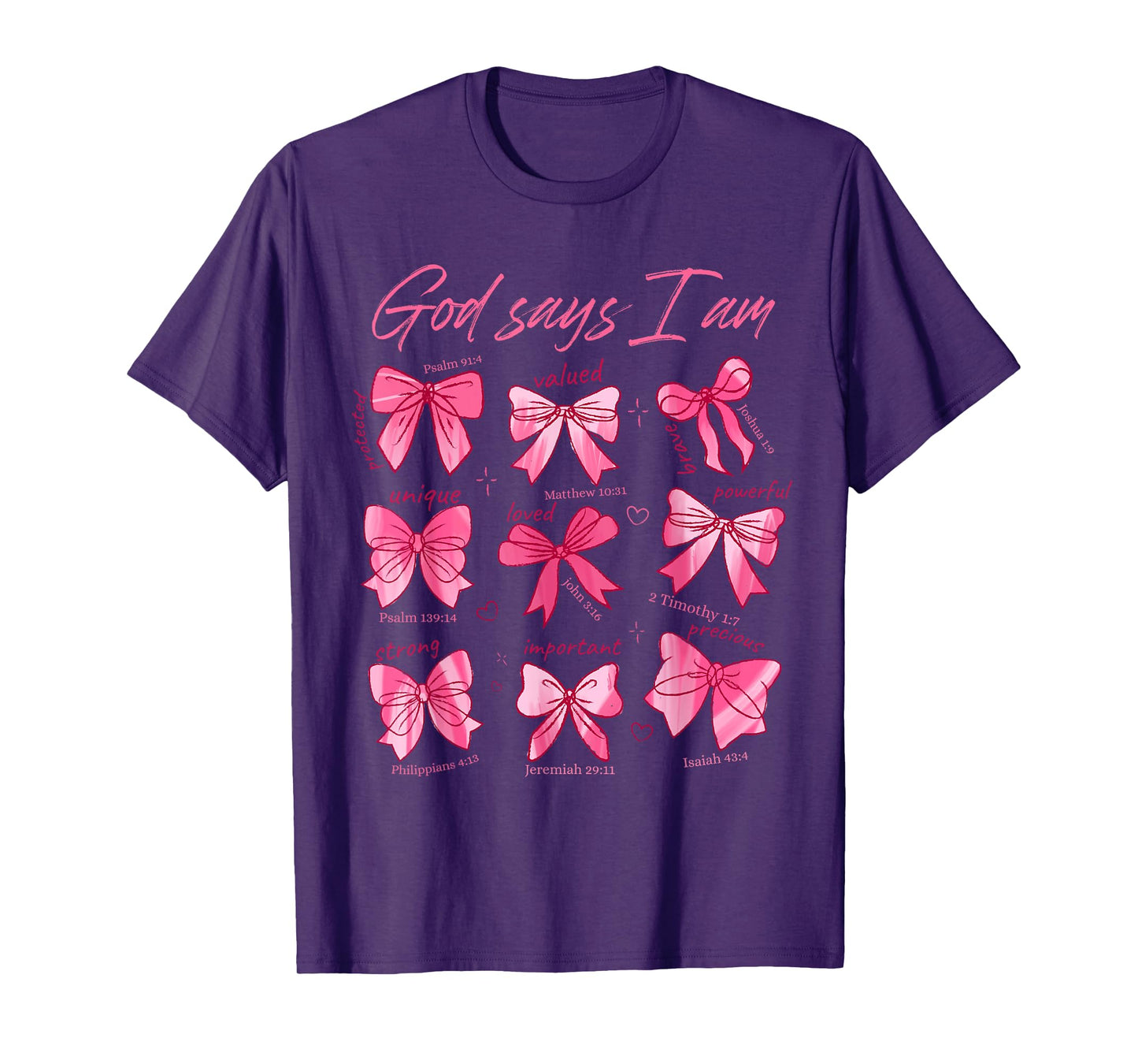 Christian God Say Am Bow Jesus Teen Girl Women Good Sister T-Shirt