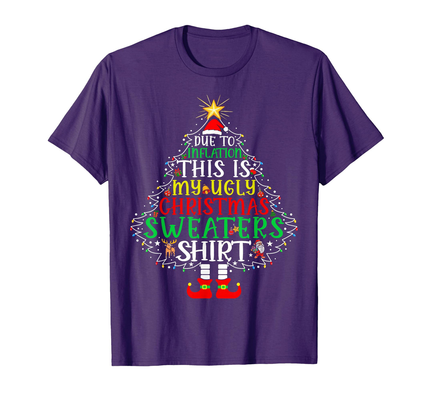 Due to Inflation Funny Christmas Sweater Xmas Men Women Kids T-Shirt