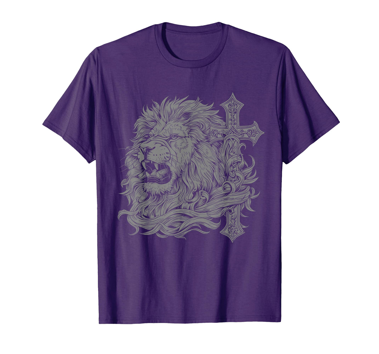 Christian Lion Of Judah Cross Jesus Religious Faith T-Shirt