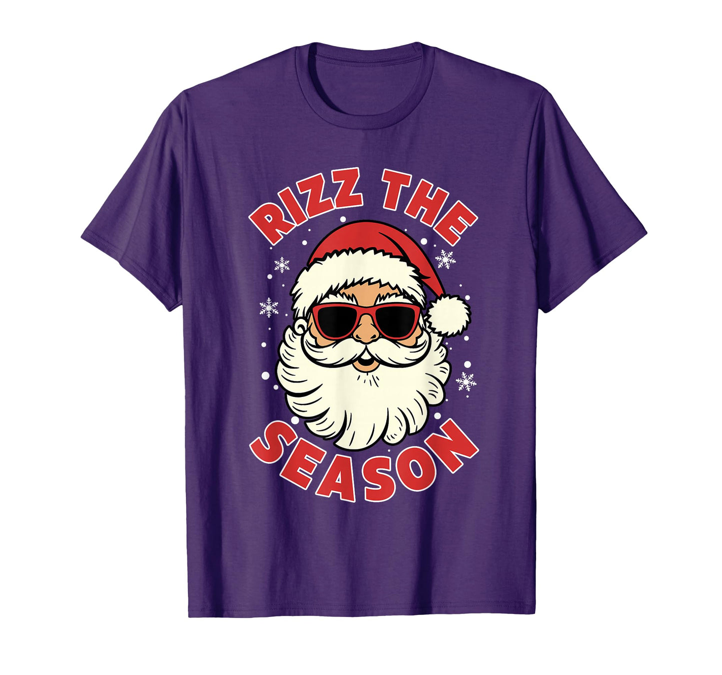 Rizz The Season Santa Sunglasses Christmas Snowflake Holiday T-Shirt