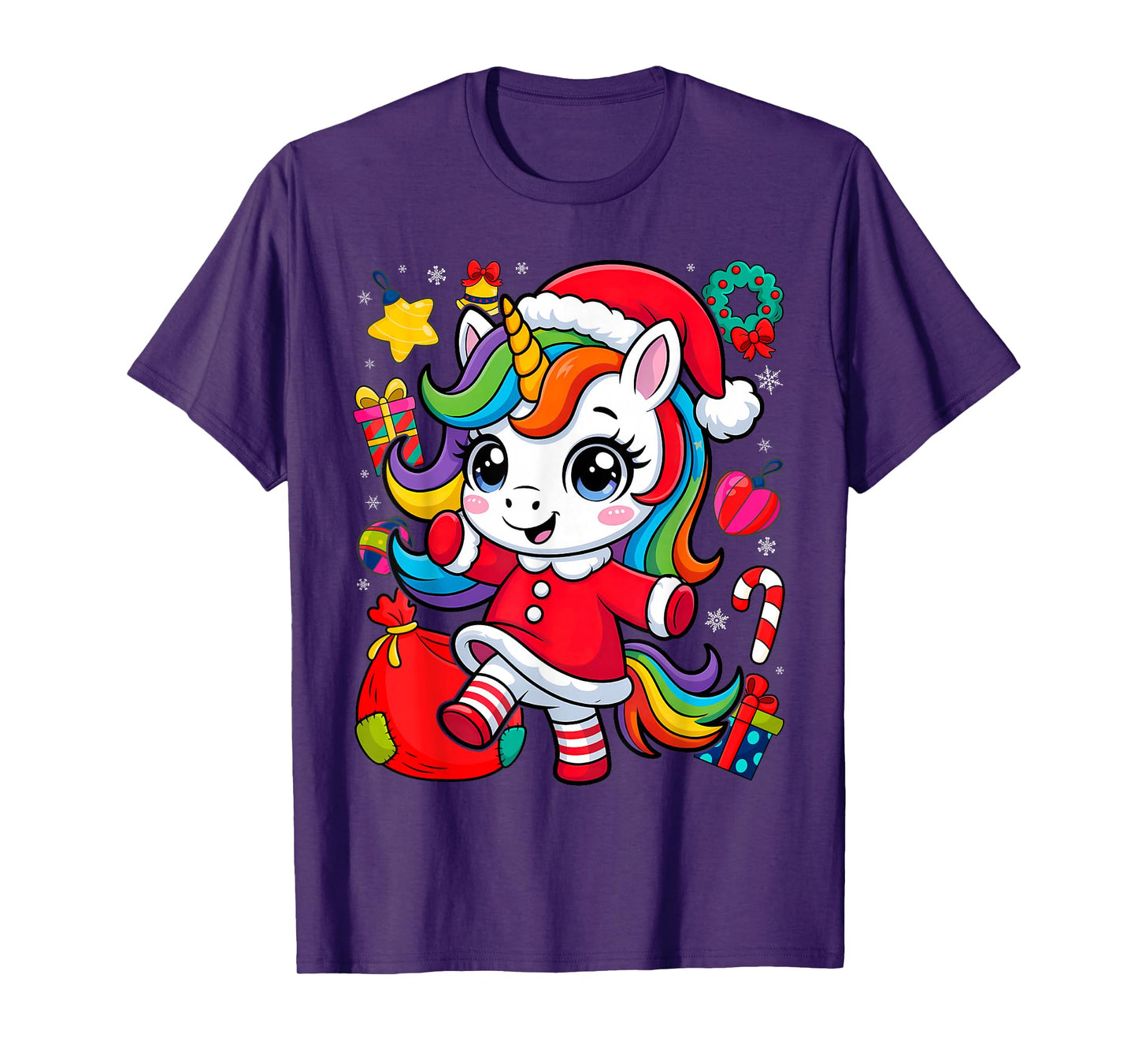 Unicorn Santa Claus Christmas Unicorns Girls T-Shirt