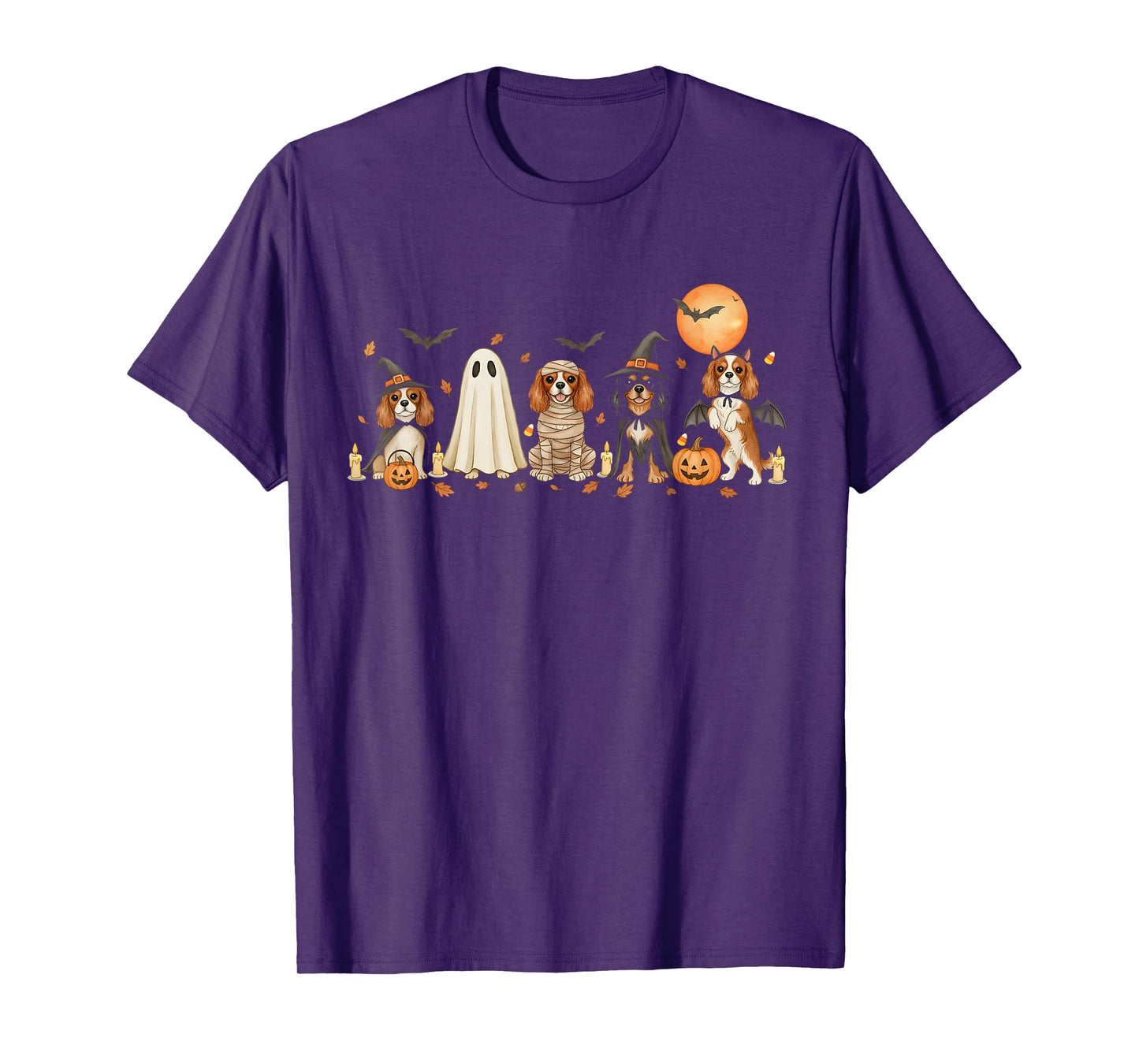 Cavalier King Charles Spaniel Dogs Ghost Witch Mummy Costume T-Shirt