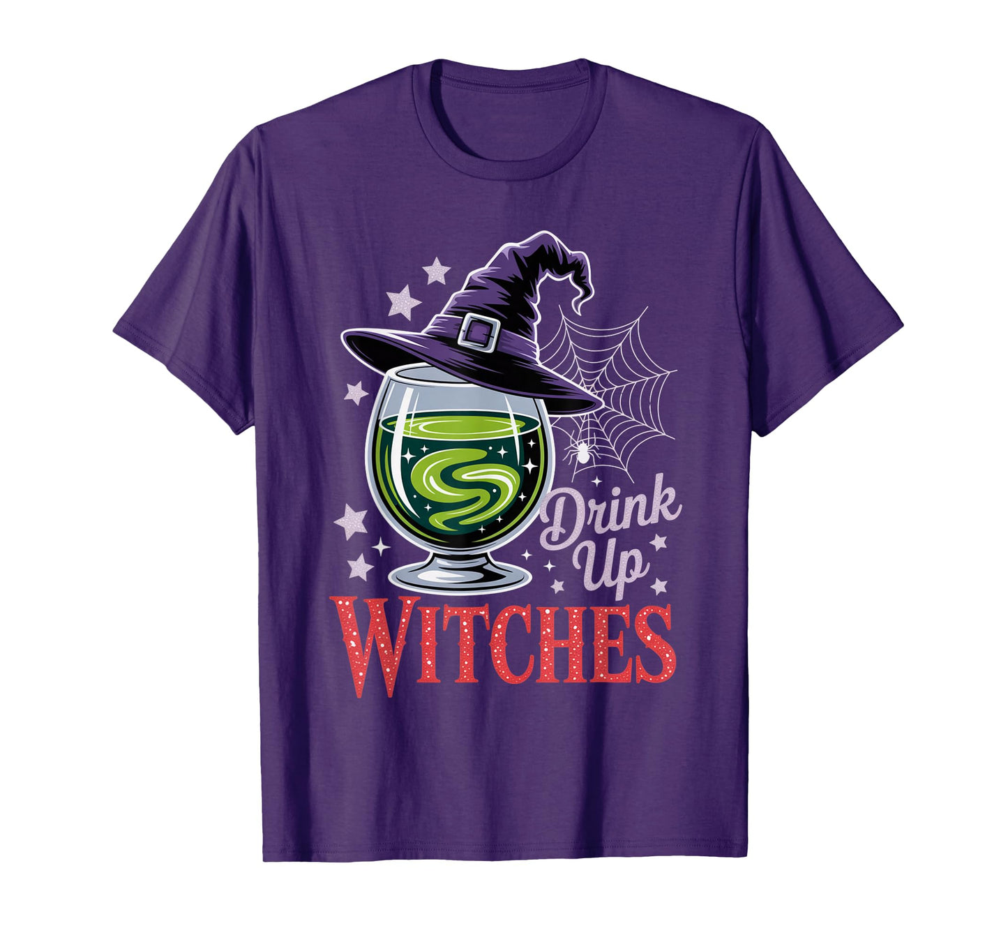 Drink Up Witches Spooky Brew Cauldron Funny Halloween Outfit T-Shirt