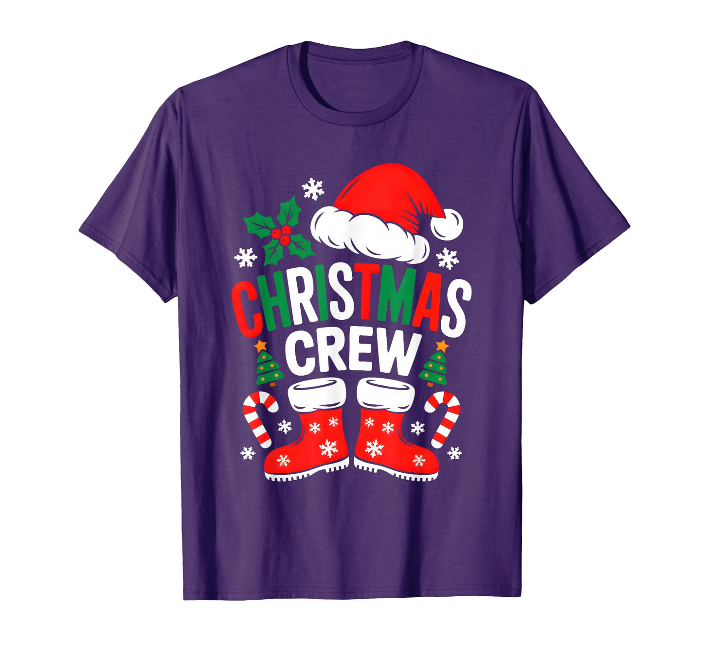 Funny Christmas Crew Xmas Squad Santa Family Pajamas 2025 T-Shirt