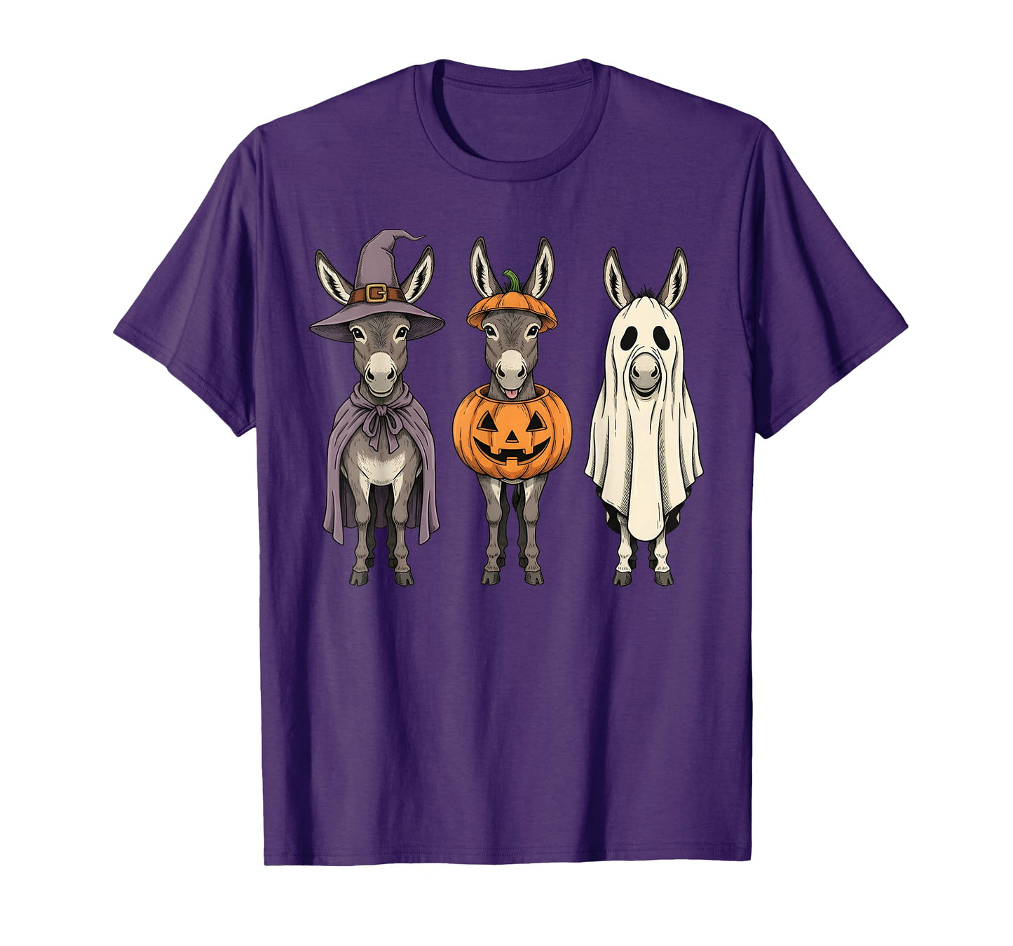 Spooky Ghost Donkey Pumpkin Halloween Farm Animal T-Shirt