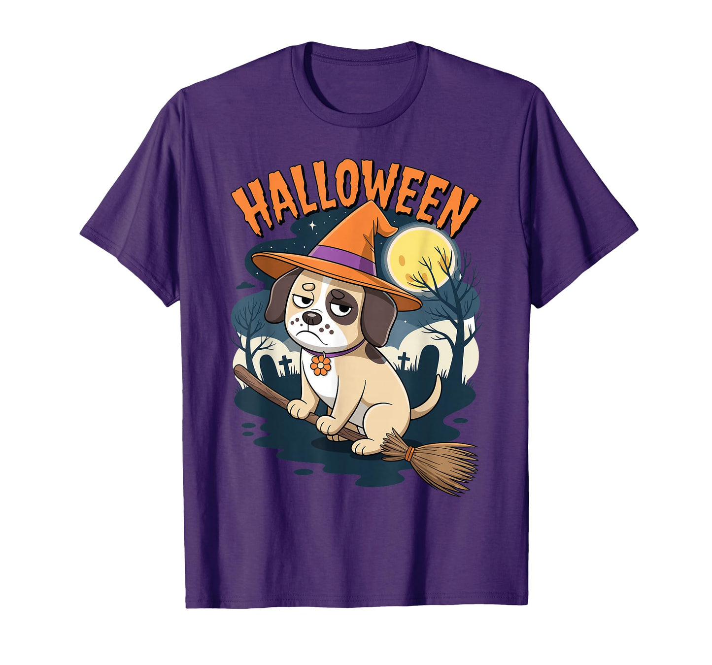 Shih Tzu Witch Dog Funny Grumpy Meme Halloween T-Shirt