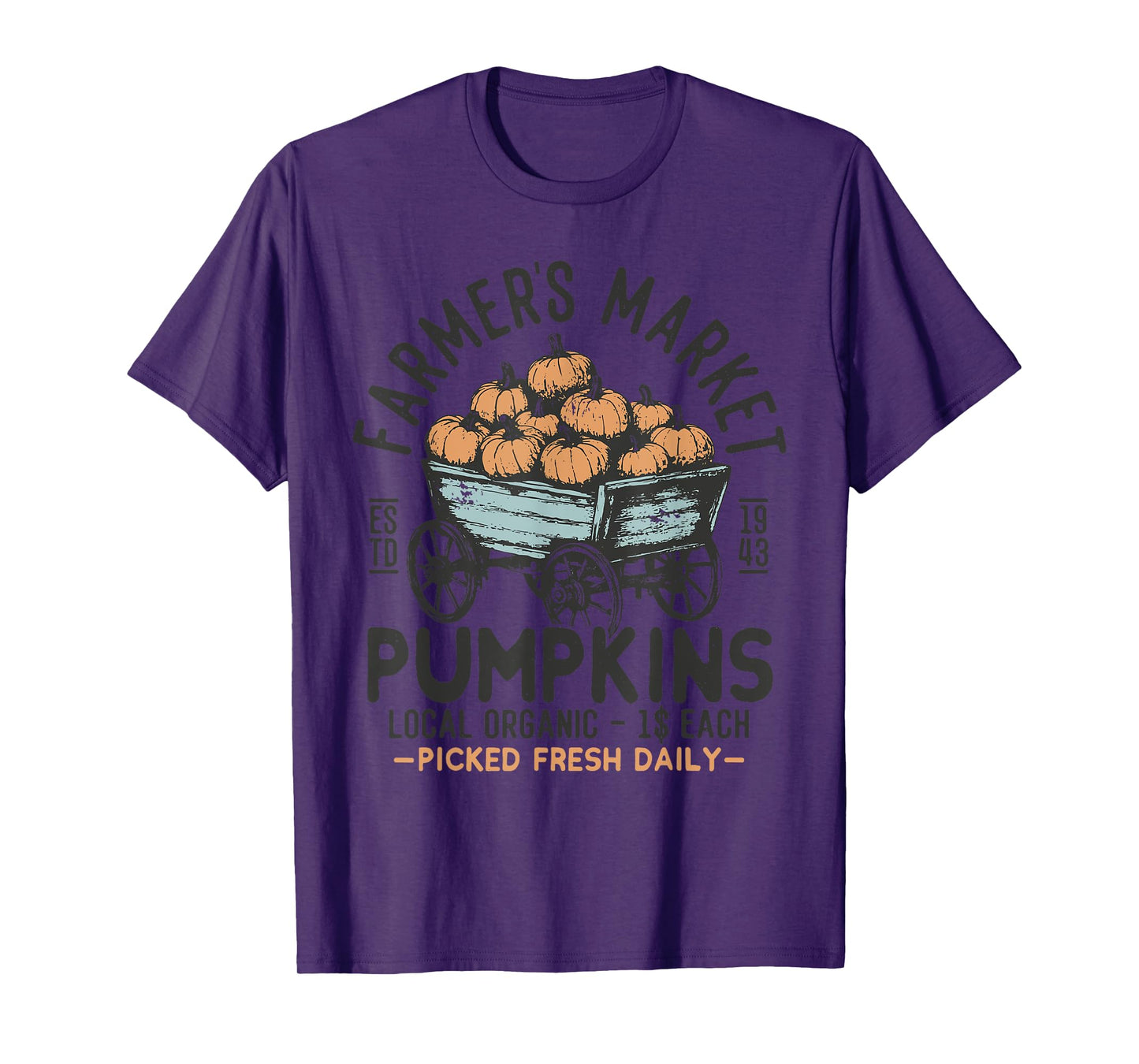Vintage Farmer's Market Pumpkins Retro Thanksgiving T-Shirt