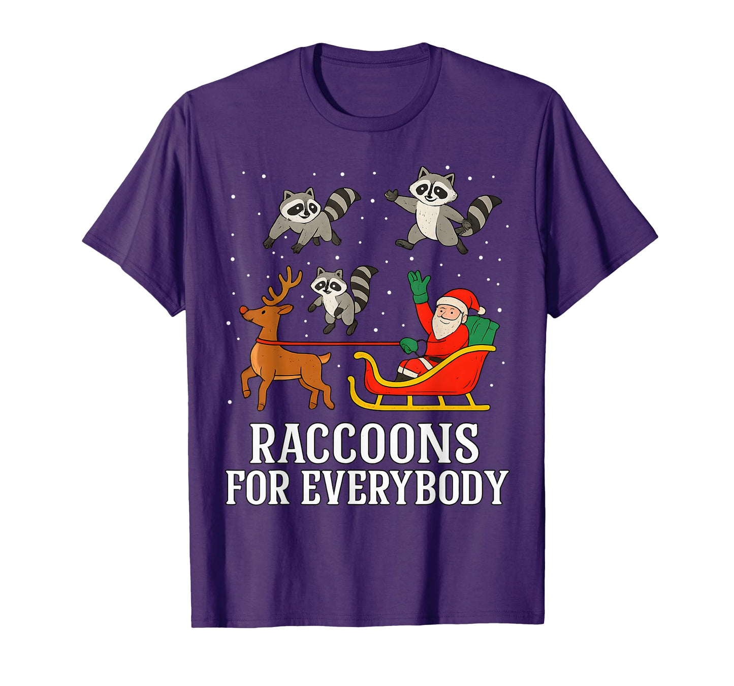 Raccoons for Everybody Funny Christmas Raccoon Xmas Santa T-Shirt