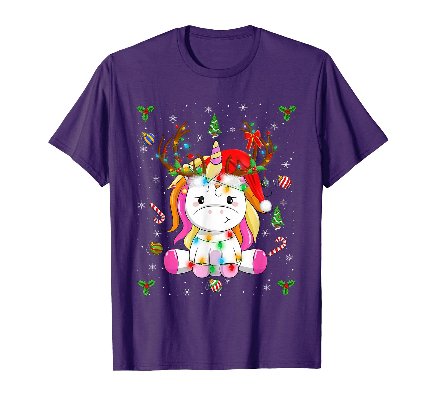 Unicorn for Girls Cute Rainbow Magical Unicorn Christmas T-Shirt