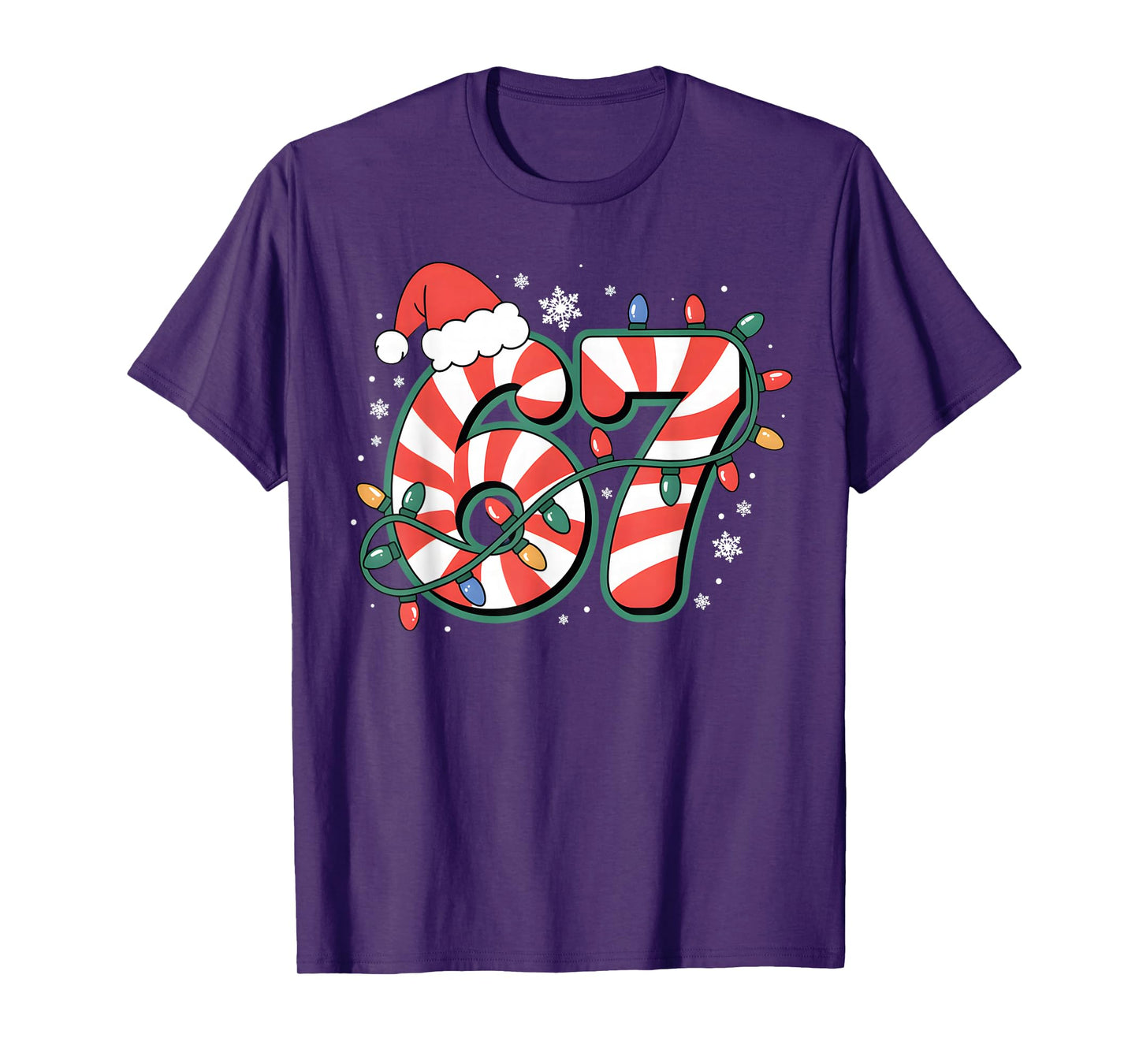67 Six Seven Novelty Christmas Santa Hat Family Matching T-Shirt