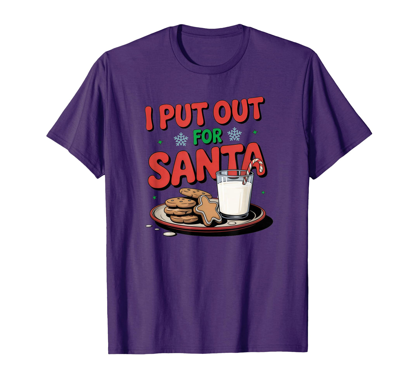 I Put Out for Santa Funny Cookies and Milk Christmas T-Shirt