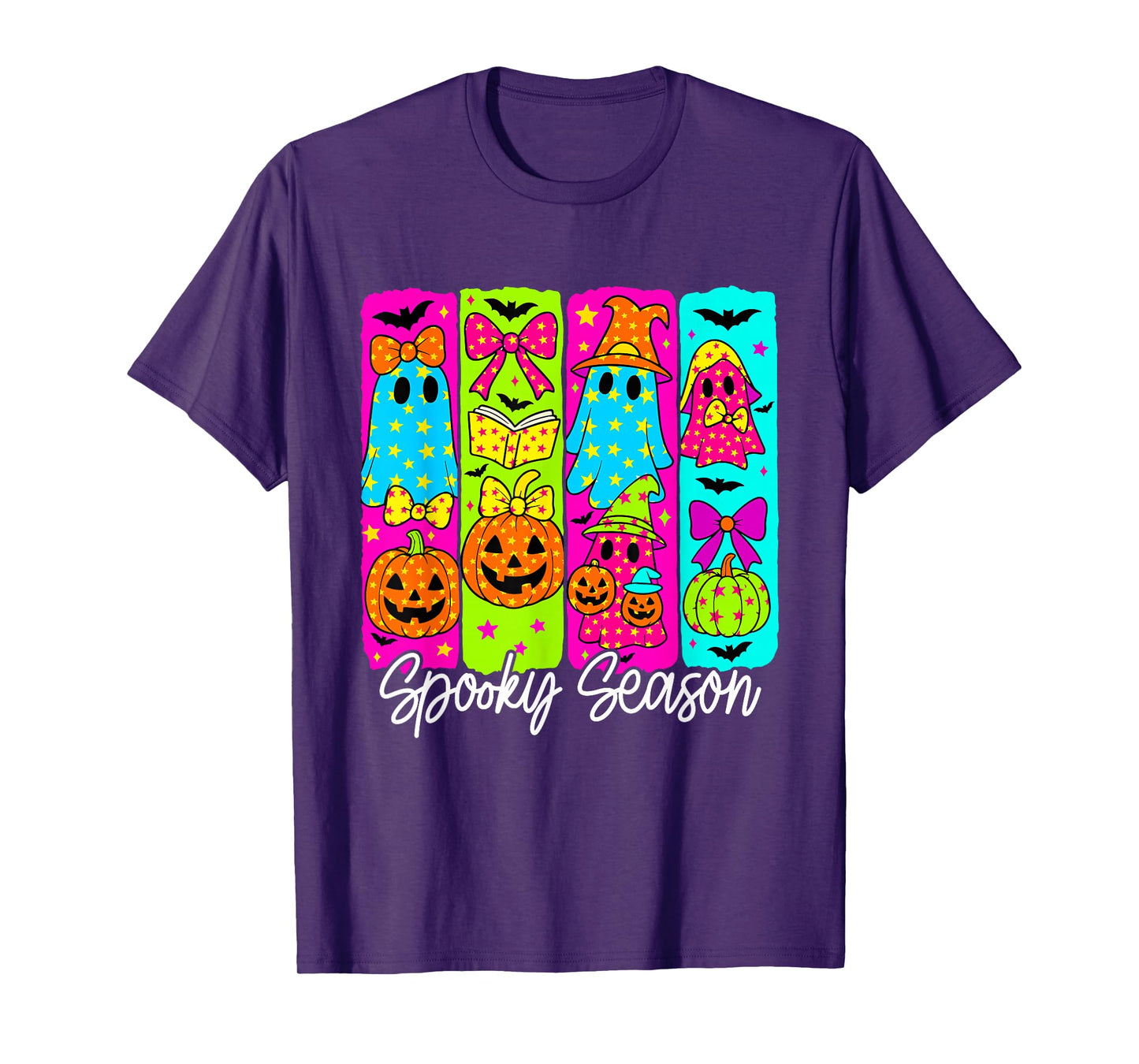 Coquette Bow Ghost Halloween Spooky Season Boo Ghost Pumpkin T-Shirt