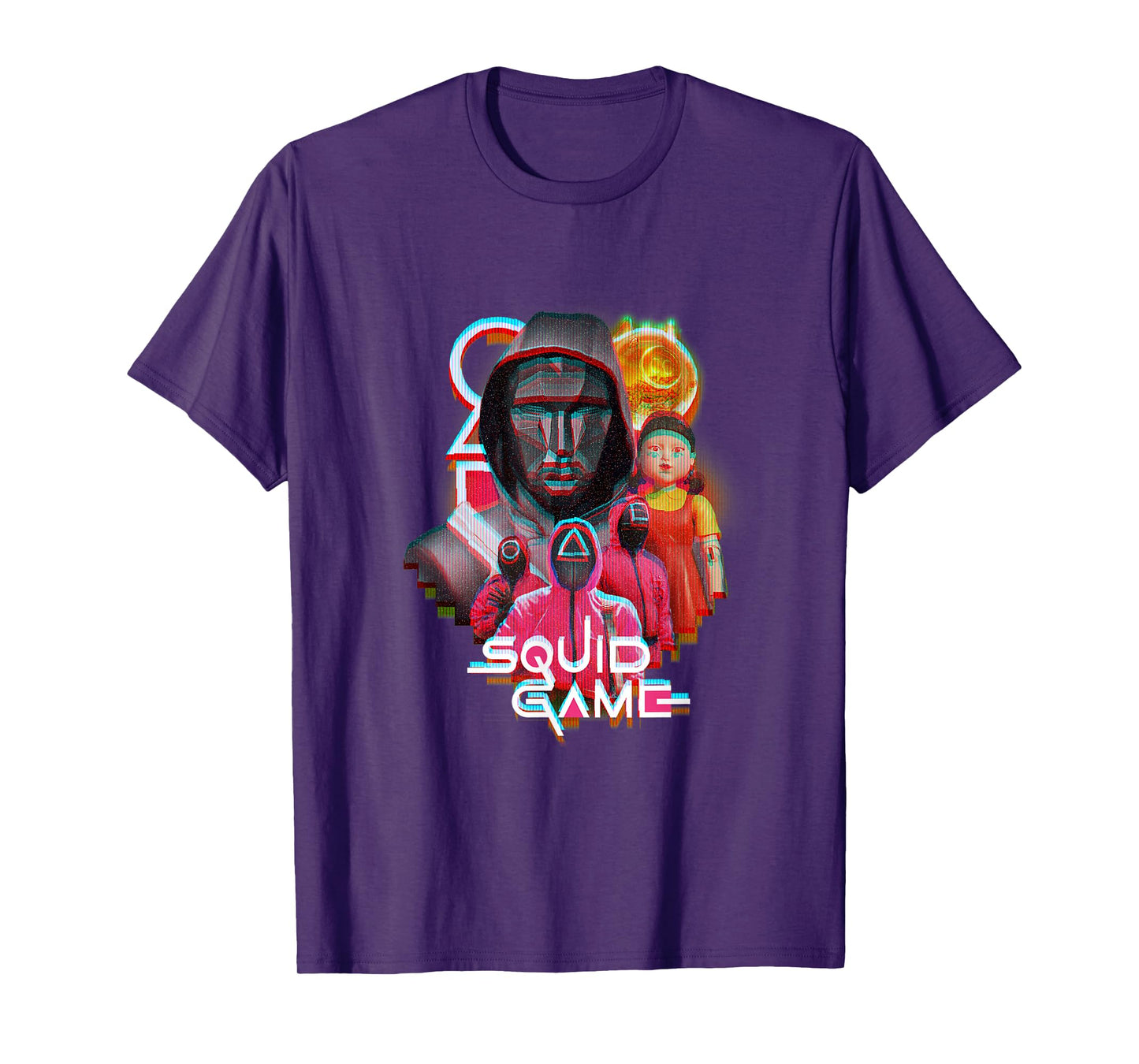 Squid Game 2 Front Man & Henchmen Glitch Logo T-Shirt