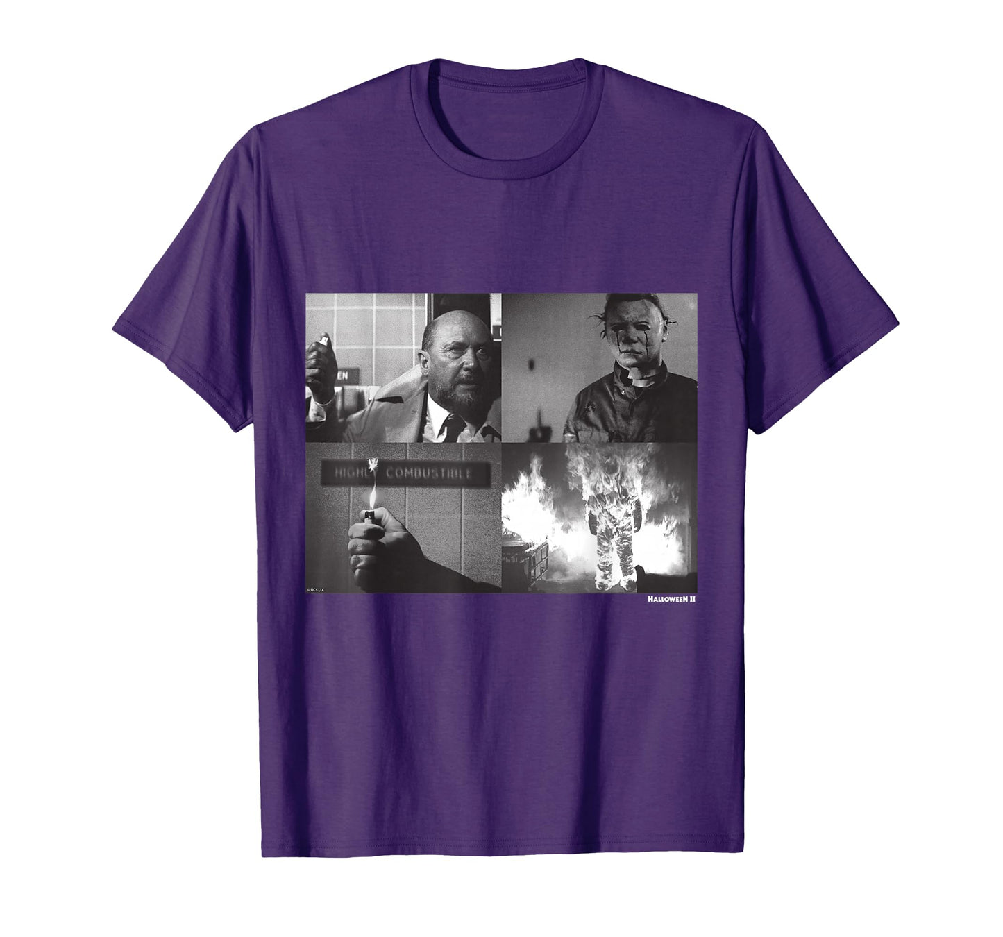 Halloween II Michael Myers and Dr Loomis Fire T-Shirt