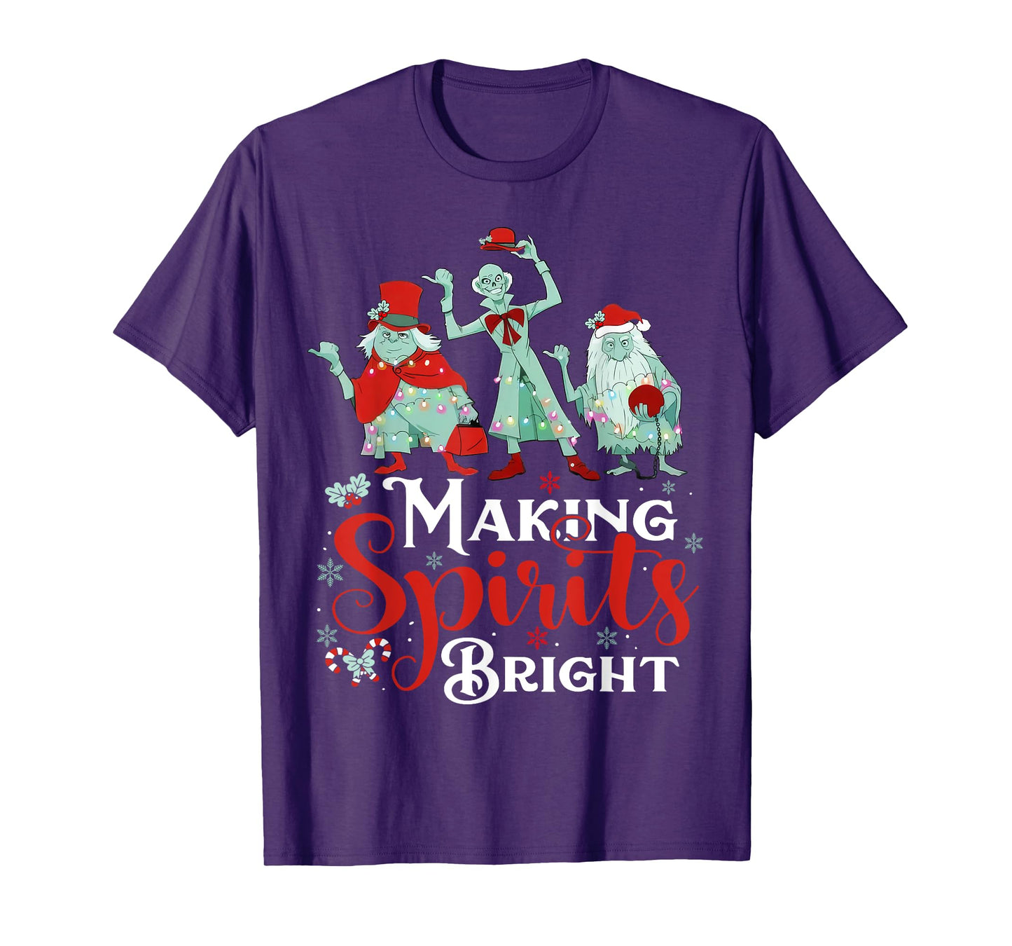 Making Spirits Bright Funny Retro Ghost Christmas Costumes T-Shirt