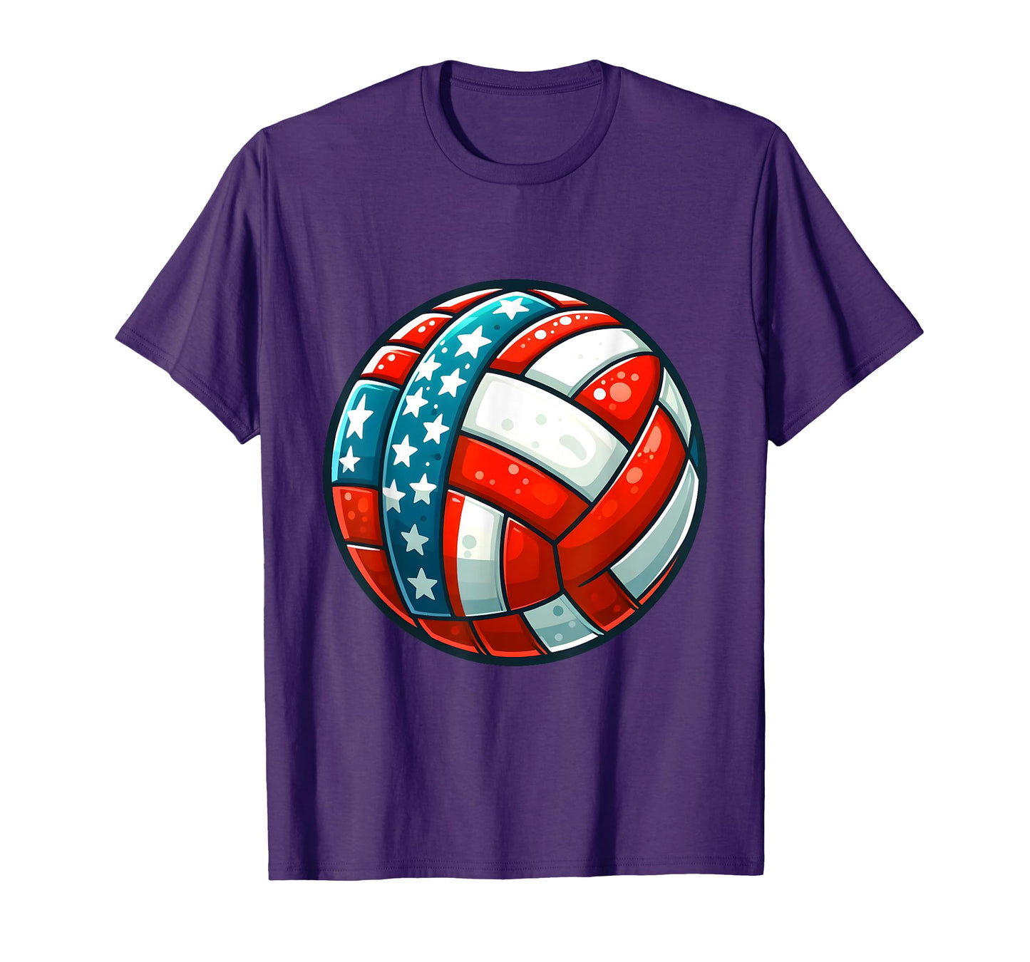 Volleyball Support Team Flag USA Beach American T-Shirt for Men Women Kids