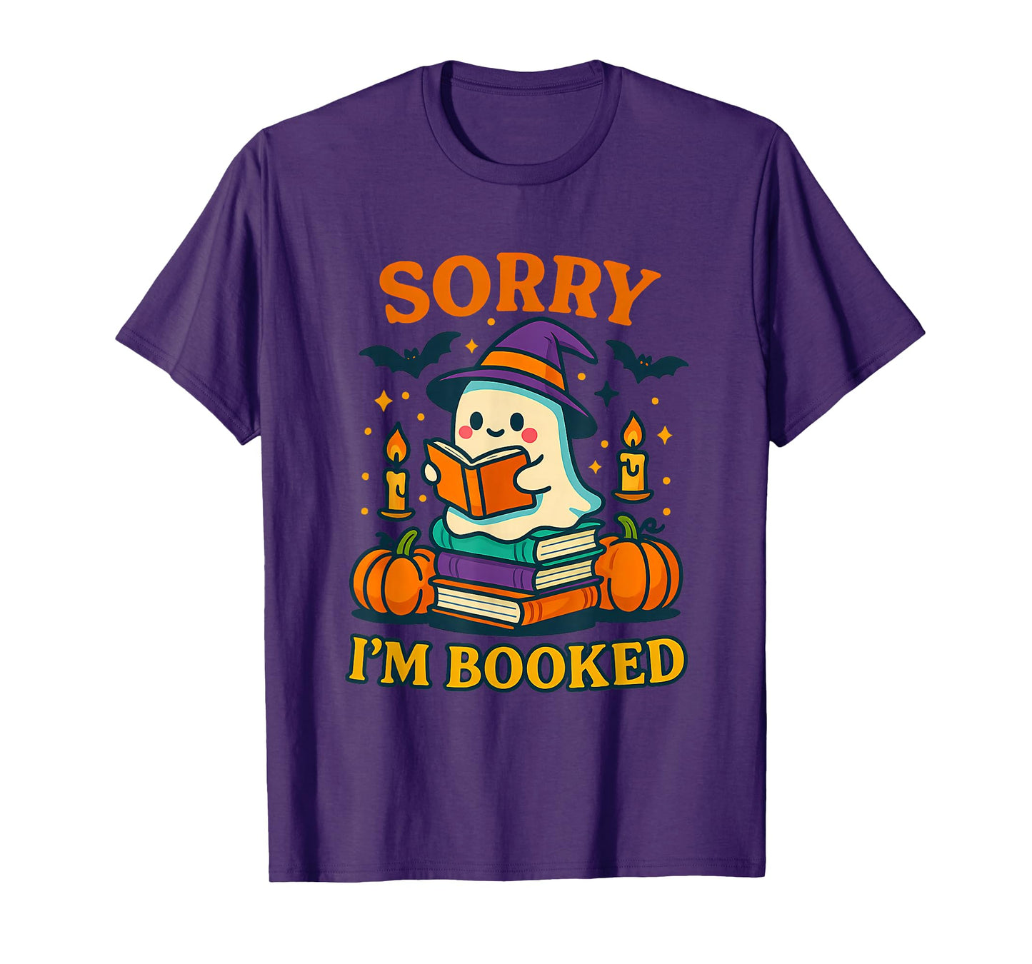 Sorry I’m Booked Cute Ghost Reading Halloween T-Shirt