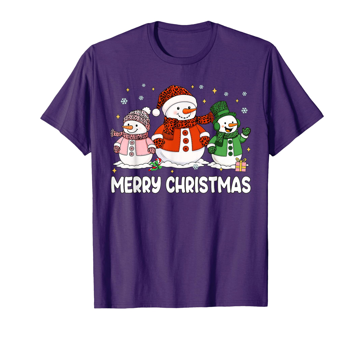 Merry Christmas Santa Claus Snowman Holiday Men Women Kids T-Shirt