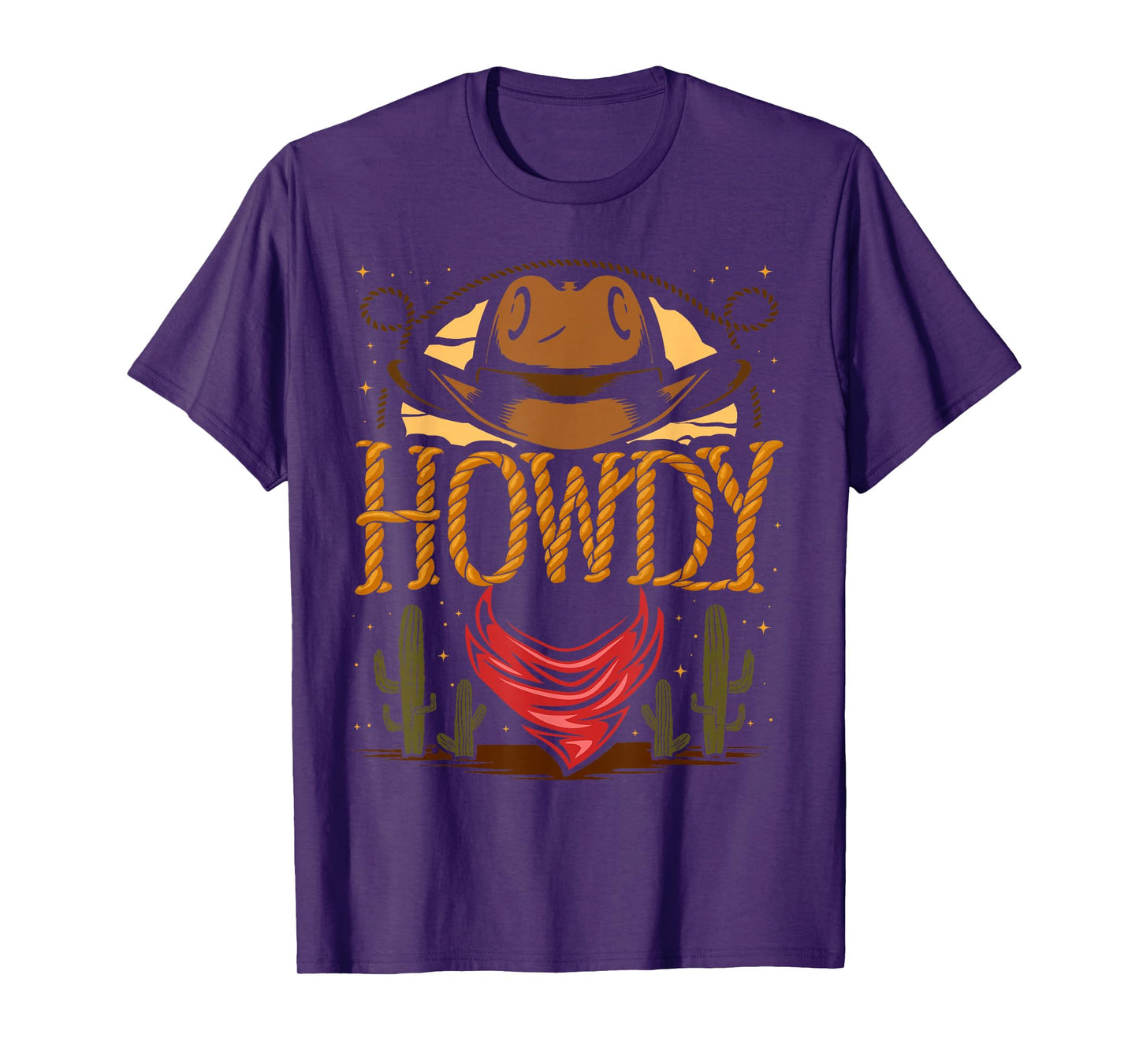 Howdy Cowboy Vintage Graphic Cactus Western Country Rodeo T-Shirt