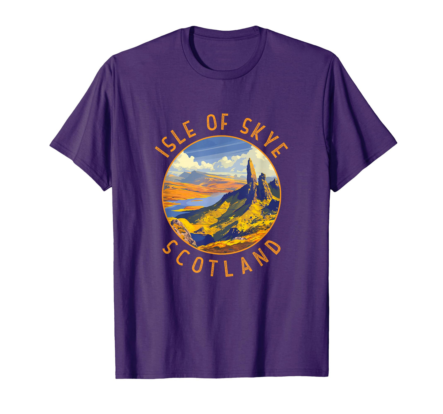 Isle of Skye Scotland Retro Distressed Circle T-Shirt